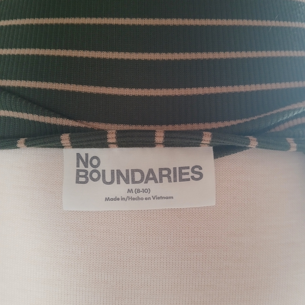 NWT No Boundaries Green And Tan Striped Midi Dress Size Medium - Picture 8 of 8